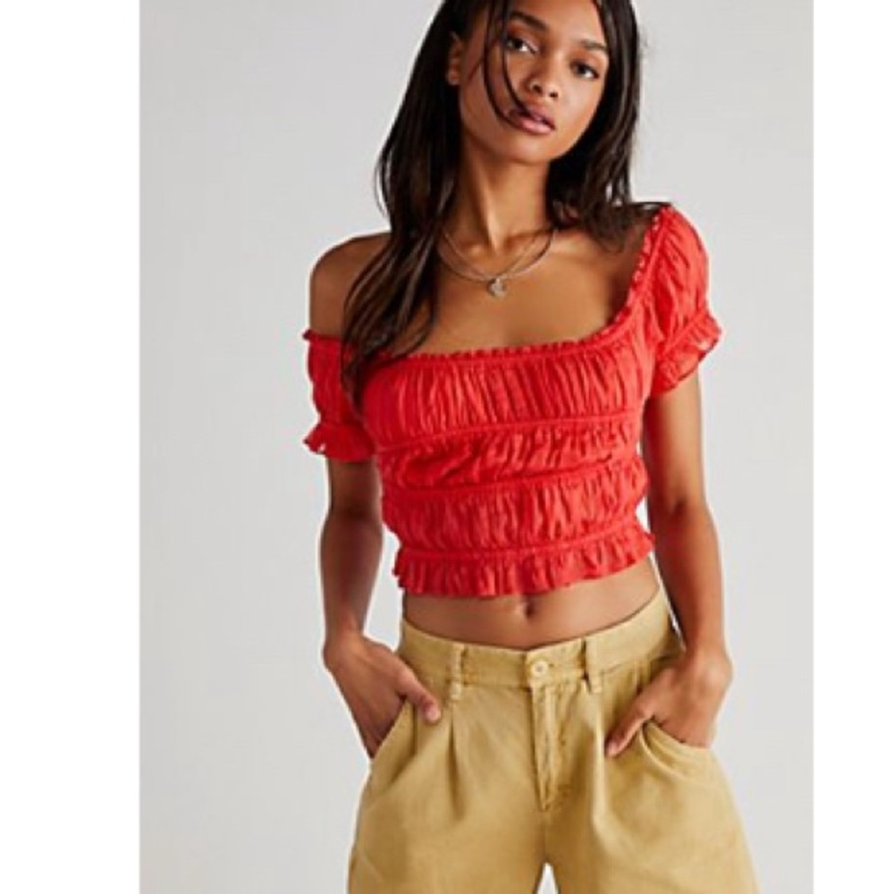 Free People Scarlet Off-Shoulder Blouse